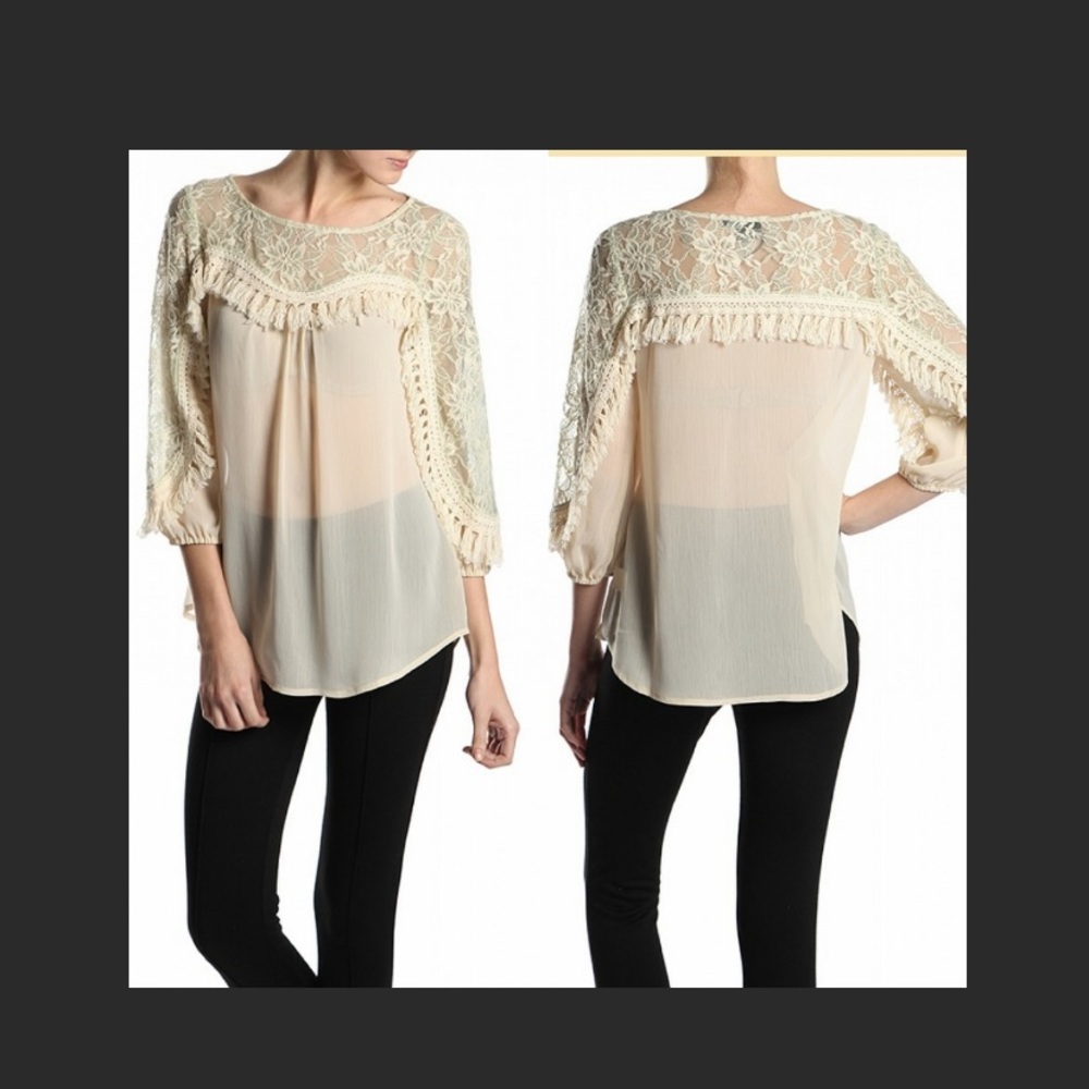 Beautiful Boho Handmade Boutique Lace Top - Picture 2 of 6